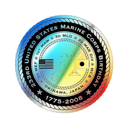 233rd USMC United States Marine Corps Birthday 1778 (USMC) Holographic STICKER Die-Cut Vinyl Decal-4 Inch-The Sticker Space