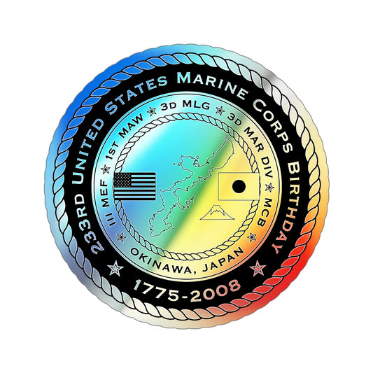 233rd USMC United States Marine Corps Birthday 1778 (USMC) Holographic STICKER Die-Cut Vinyl Decal-6 Inch-The Sticker Space
