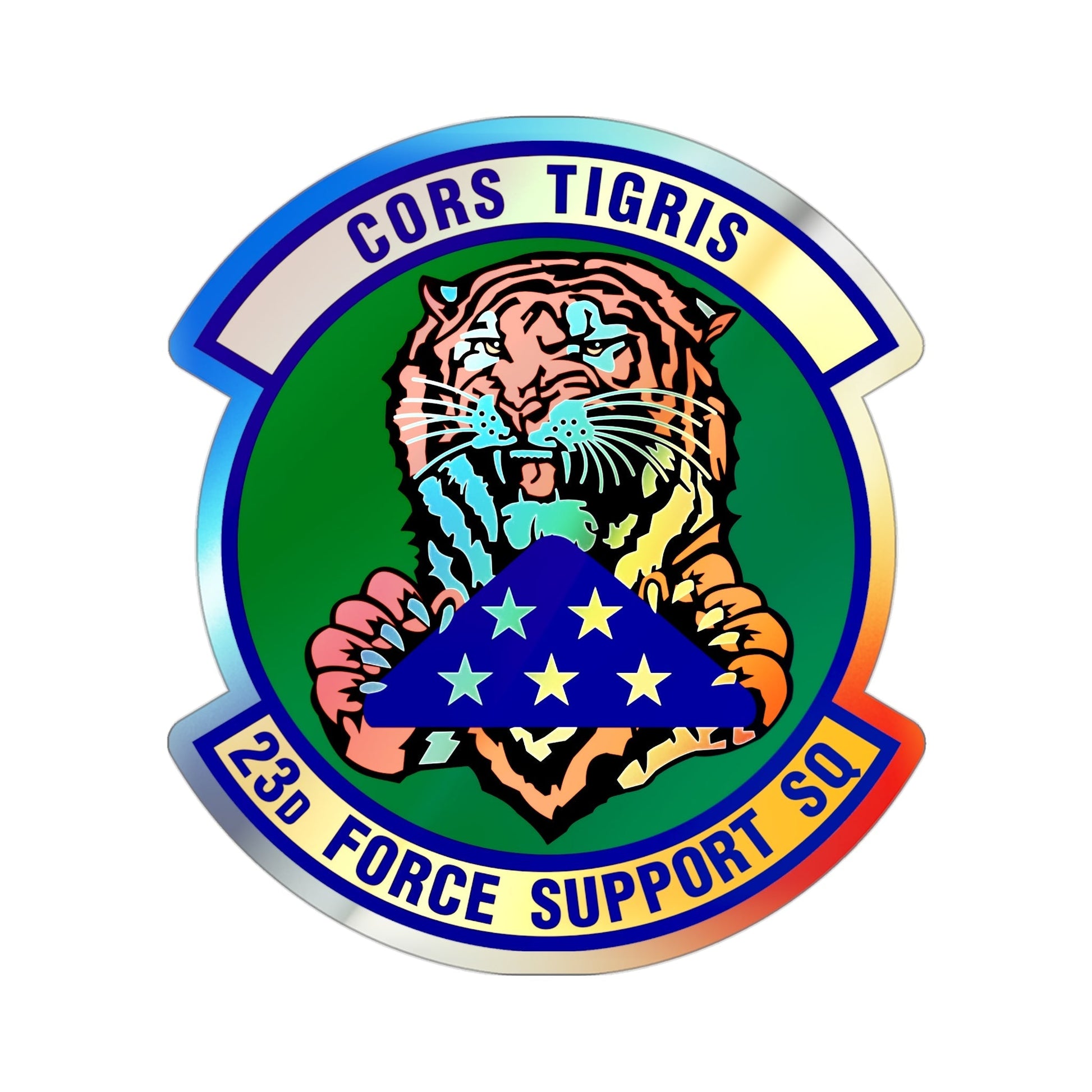 23d Force Support Squadron (U.S. Air Force) Holographic STICKER Die-Cut Vinyl Decal-3 Inch-The Sticker Space