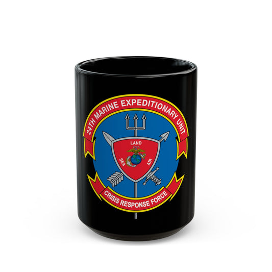 24th MEU Crisis Response Force (USMC) Black Coffee Mug-15oz-The Sticker Space