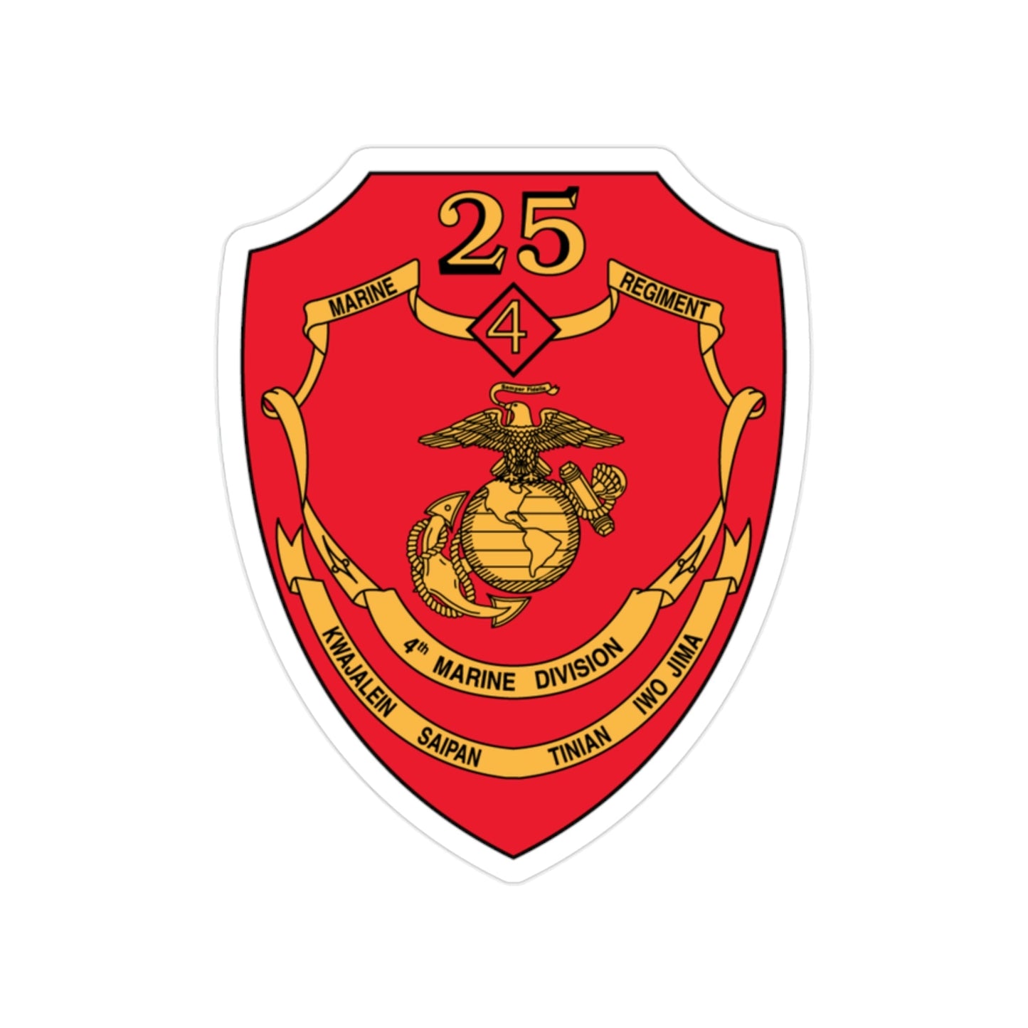 25th Marines Regiment (USMC) Transparent STICKER Die-Cut Vinyl Decal-2 Inch-The Sticker Space