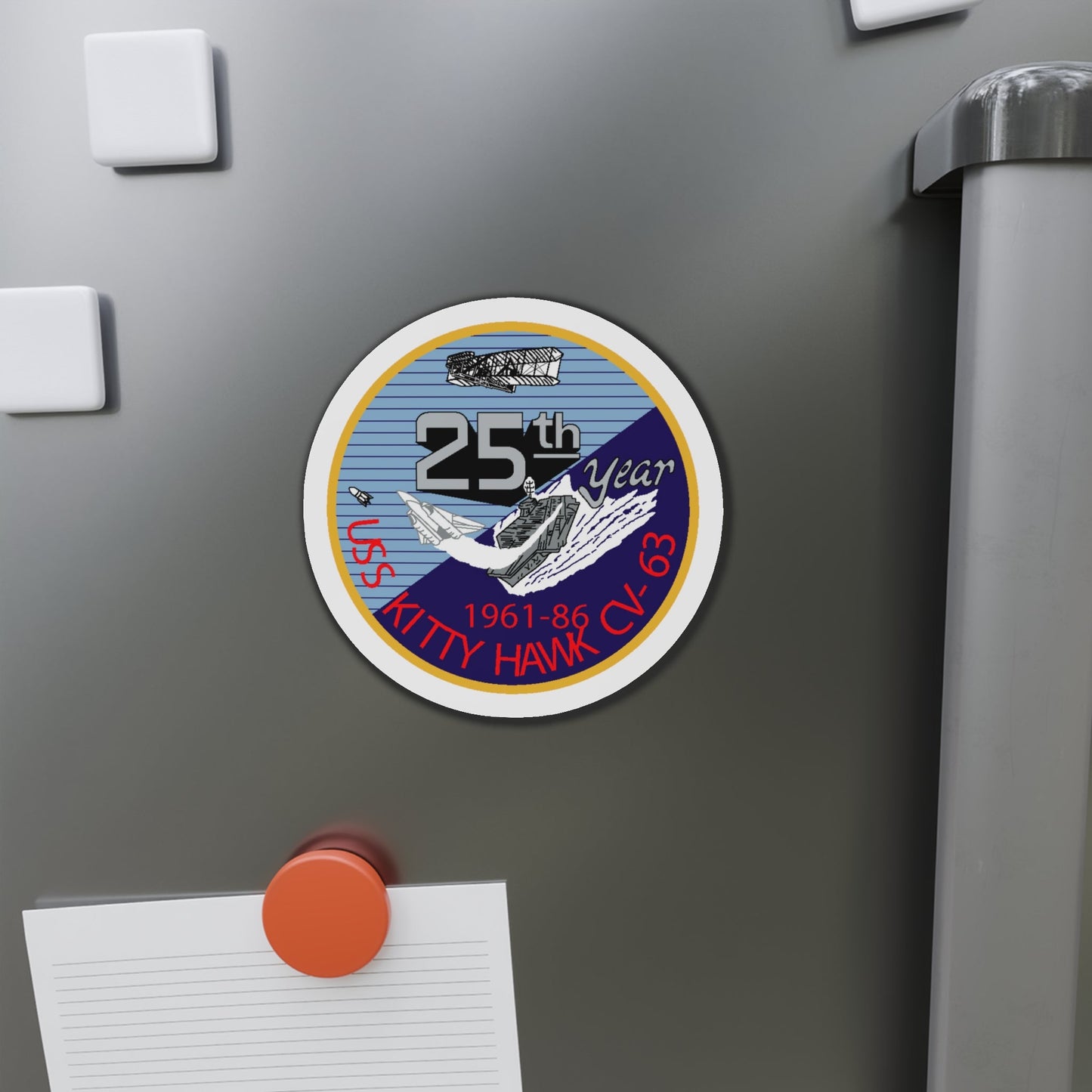 25th year USS Kitty Hawk CV 63 (U.S. Navy) Die-Cut Magnet-The Sticker Space