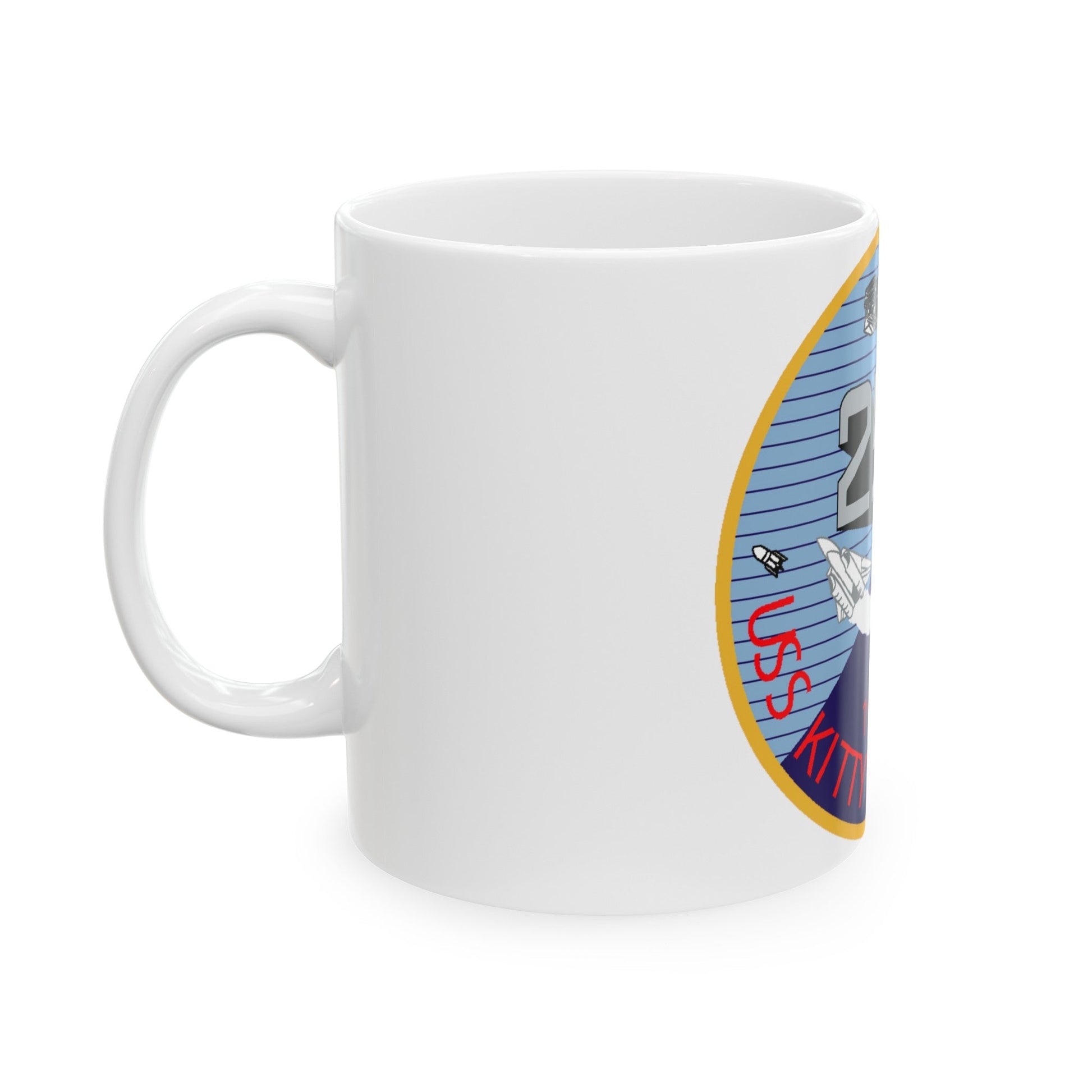 25th year USS Kitty Hawk CV 63 (U.S. Navy) White Coffee Mug-The Sticker Space