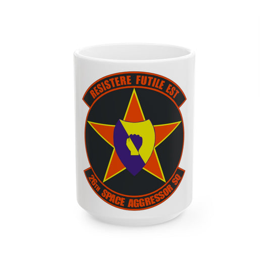 26th Space Aggressor Squadron (U.S. Air Force) White Coffee Mug-15oz-The Sticker Space