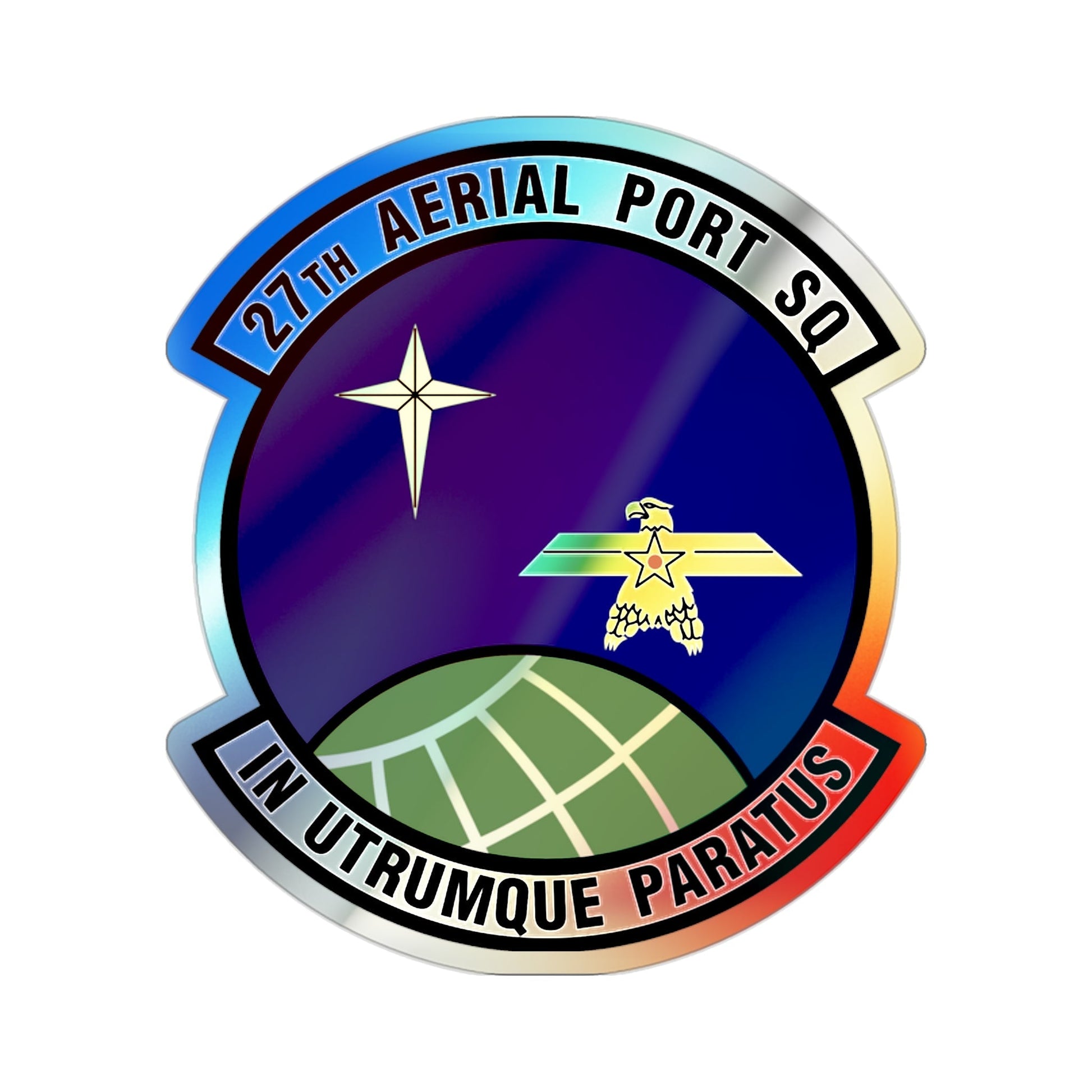 27th Aerial Port Squadron (U.S. Air Force) Holographic STICKER Die-Cut Vinyl Decal-2 Inch-The Sticker Space