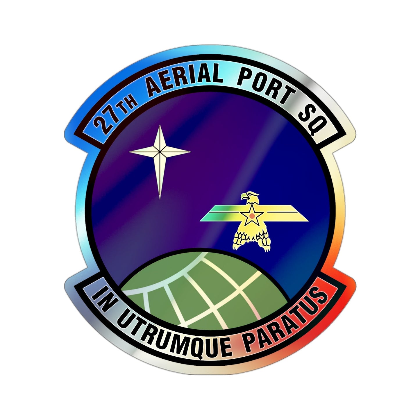 27th Aerial Port Squadron (U.S. Air Force) Holographic STICKER Die-Cut Vinyl Decal-3 Inch-The Sticker Space