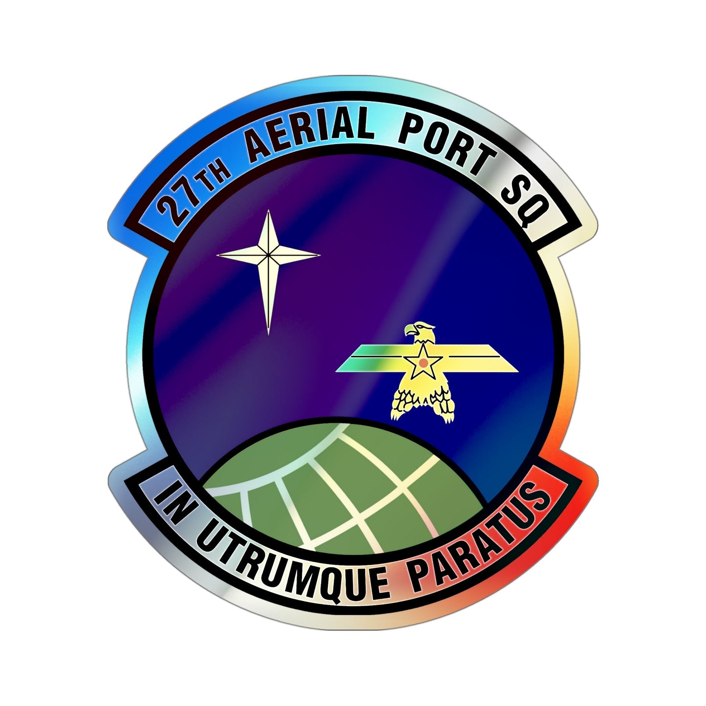 27th Aerial Port Squadron (U.S. Air Force) Holographic STICKER Die-Cut Vinyl Decal-4 Inch-The Sticker Space