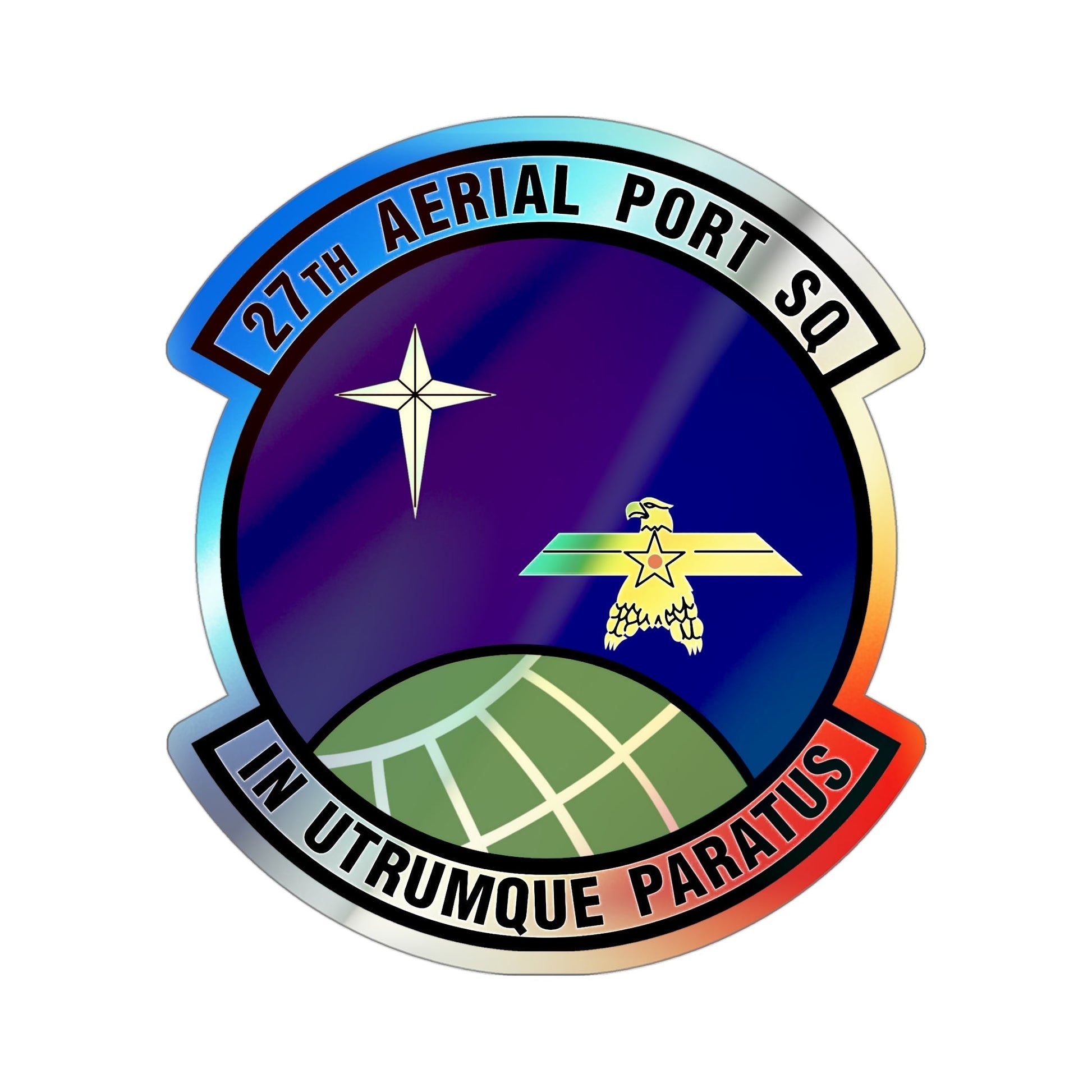 27th Aerial Port Squadron (U.S. Air Force) Holographic STICKER Die-Cut Vinyl Decal-4 Inch-The Sticker Space