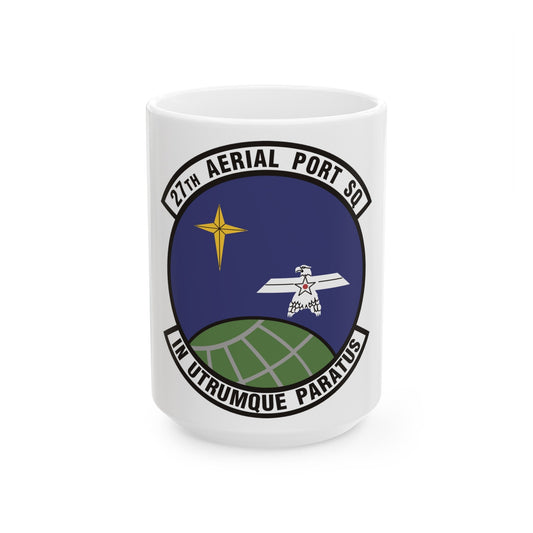 27th Aerial Port Squadron (U.S. Air Force) White Coffee Mug-15oz-The Sticker Space