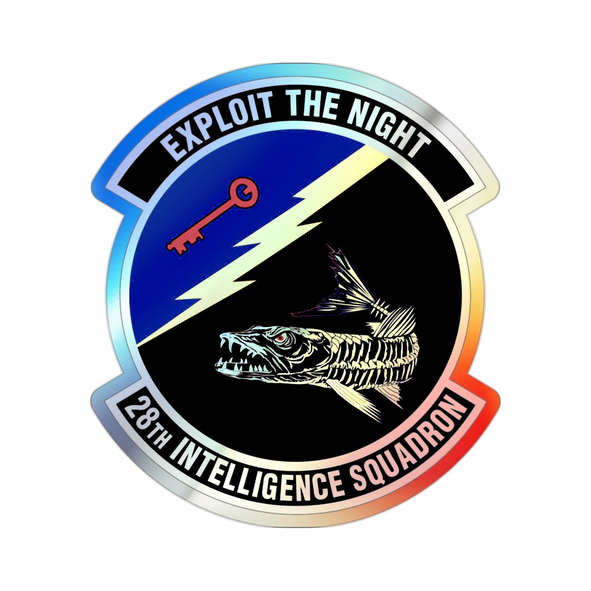 28 Intelligence Squadron AFRC (U.S. Air Force) Holographic STICKER Die-Cut Vinyl Decal-2 Inch-The Sticker Space