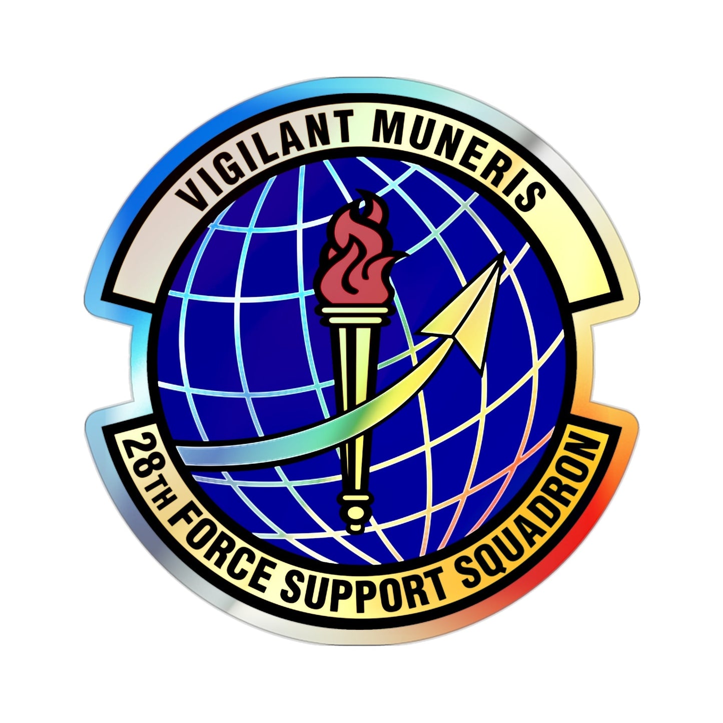 28th Force Support Squadron (U.S. Air Force) Holographic STICKER Die-Cut Vinyl Decal-2 Inch-The Sticker Space