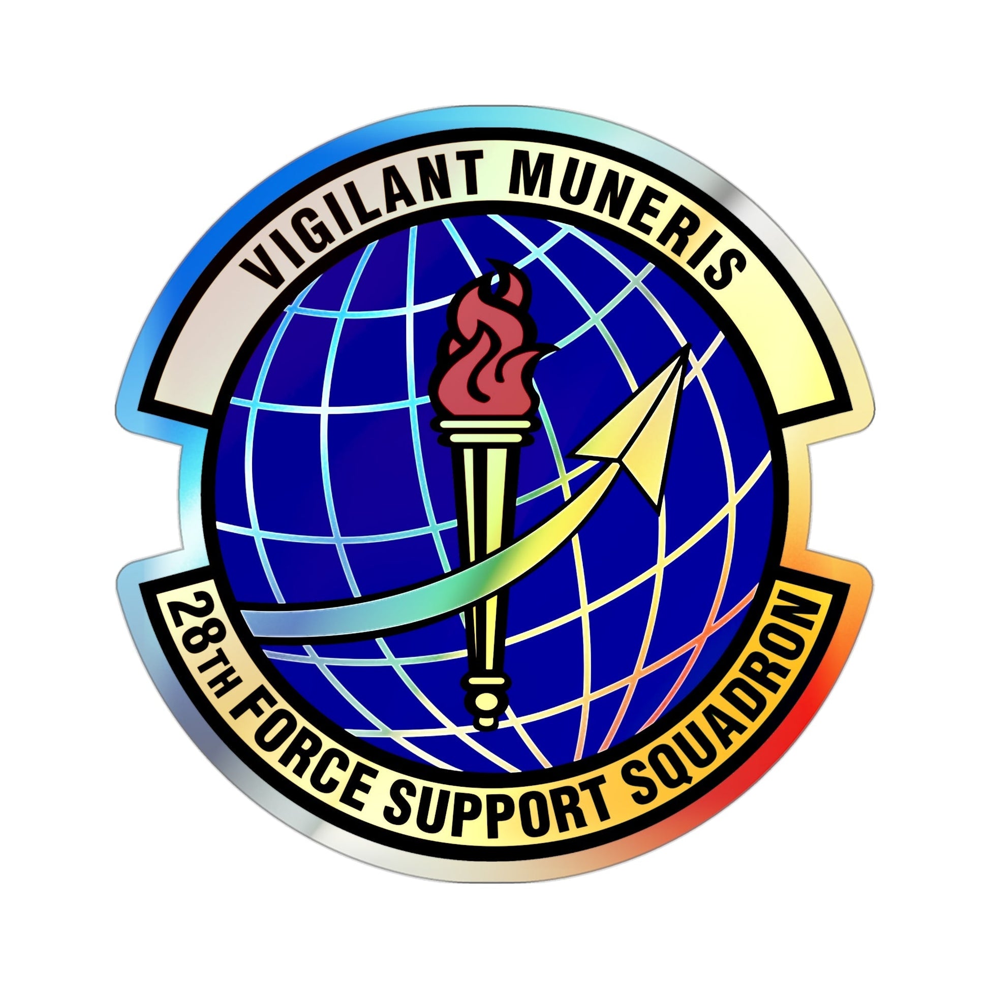 28th Force Support Squadron (U.S. Air Force) Holographic STICKER Die-Cut Vinyl Decal-3 Inch-The Sticker Space