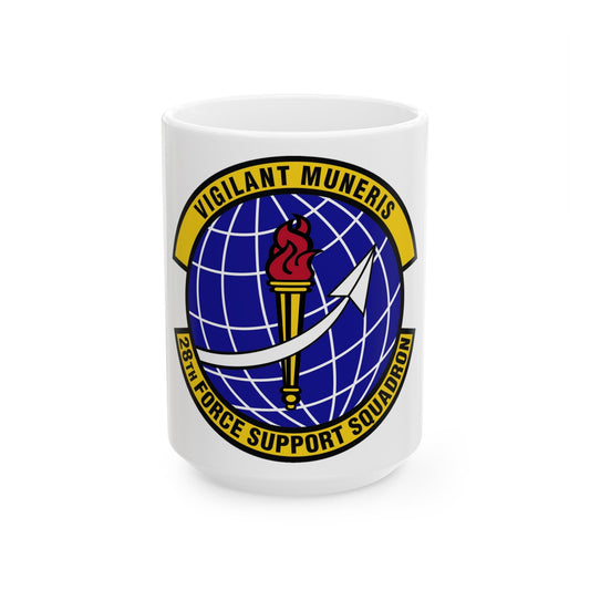 28th Force Support Squadron (U.S. Air Force) White Coffee Mug-15oz-The Sticker Space