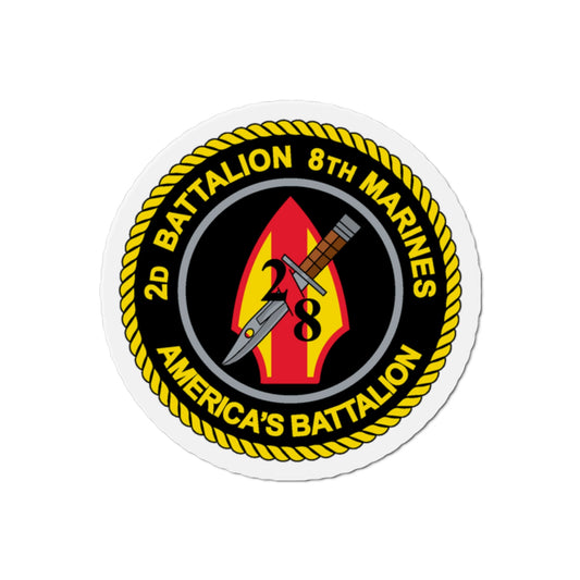 2d Battalion 8th Marines (USMC) Die-Cut Magnet-2 Inch-The Sticker Space