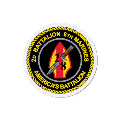 2d Battalion 8th Marines (USMC) Die-Cut Magnet-3 Inch-The Sticker Space