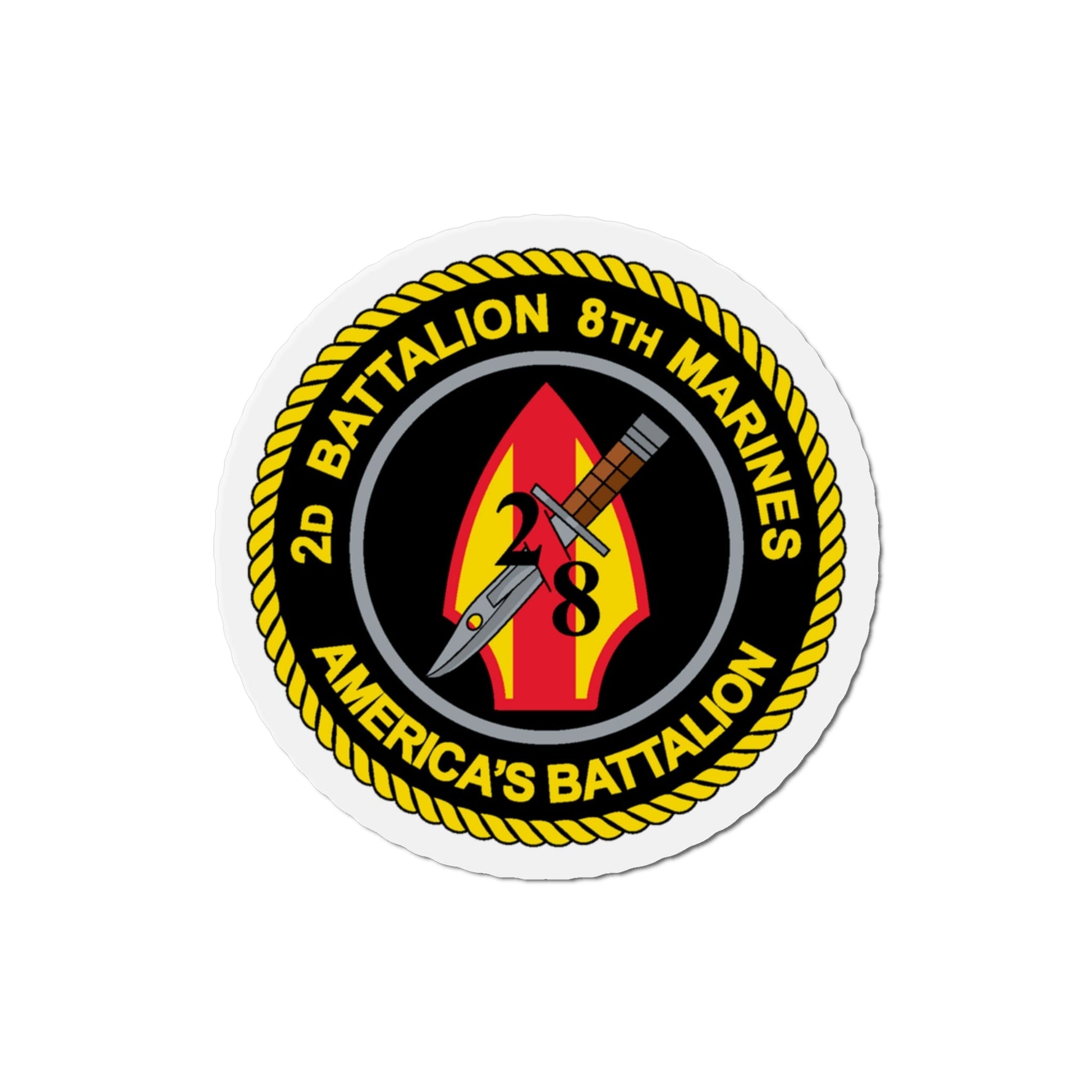 2d Battalion 8th Marines (USMC) Die-Cut Magnet-4 Inch-The Sticker Space
