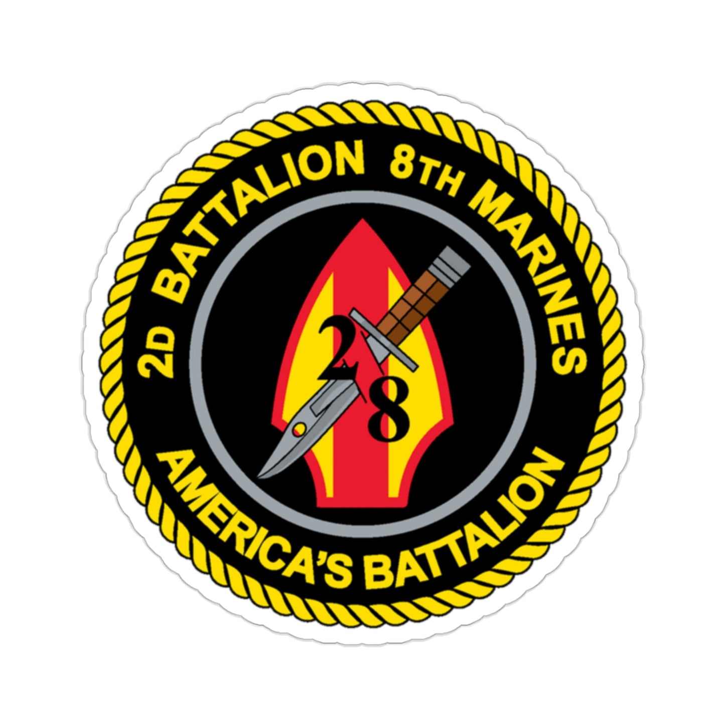 2d Battalion 8th Marines (USMC) STICKER Vinyl Die-Cut Decal-2 Inch-The Sticker Space