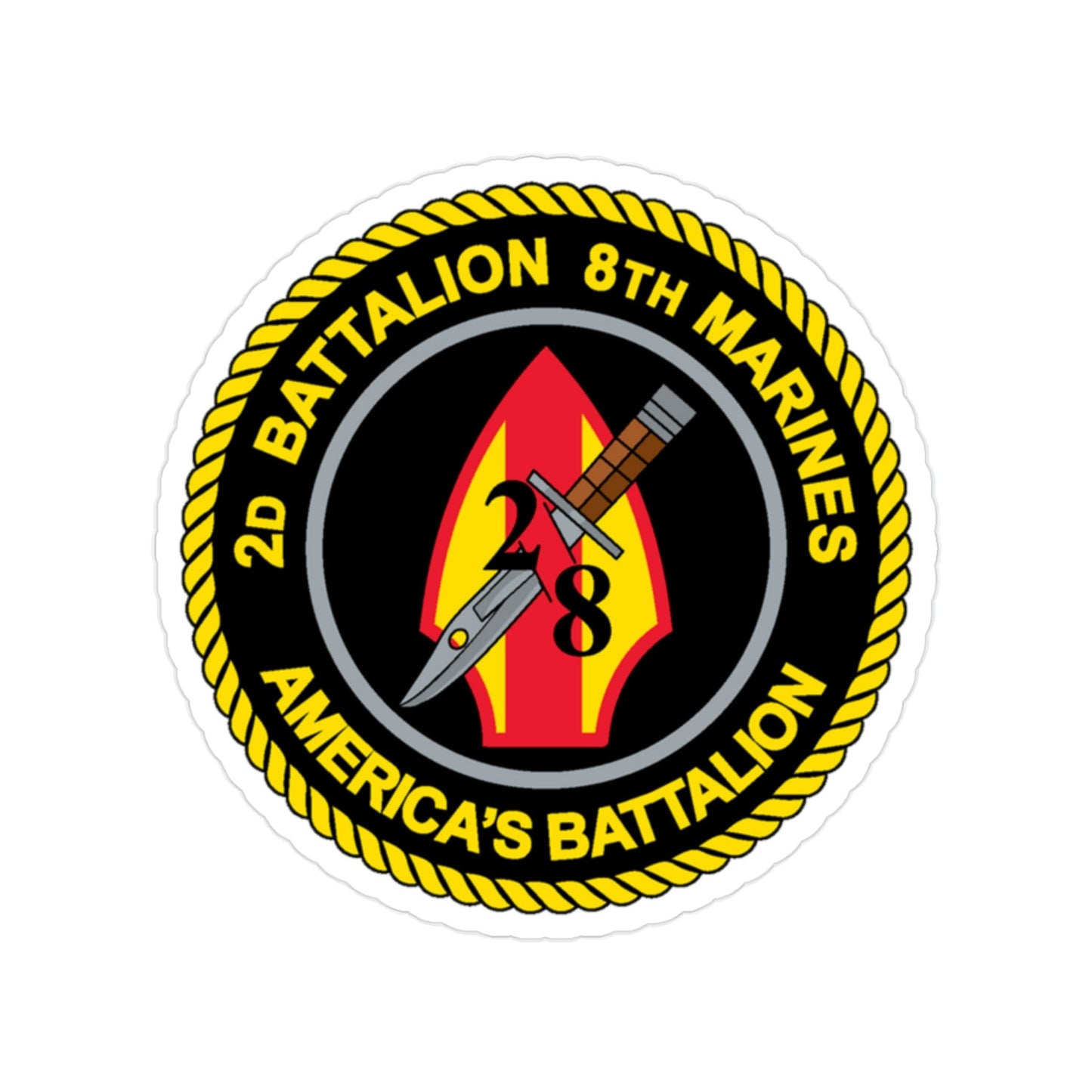 2d Battalion 8th Marines (USMC) Transparent STICKER Die-Cut Vinyl Decal-2 Inch-The Sticker Space