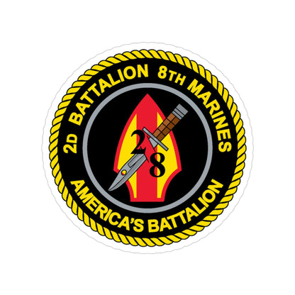2d Battalion 8th Marines (USMC) Transparent STICKER Die-Cut Vinyl Decal-3 Inch-The Sticker Space