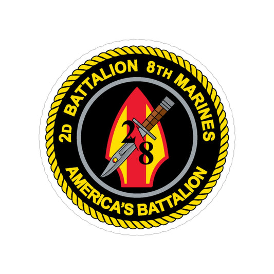 2d Battalion 8th Marines (USMC) Transparent STICKER Die-Cut Vinyl Decal-6 Inch-The Sticker Space