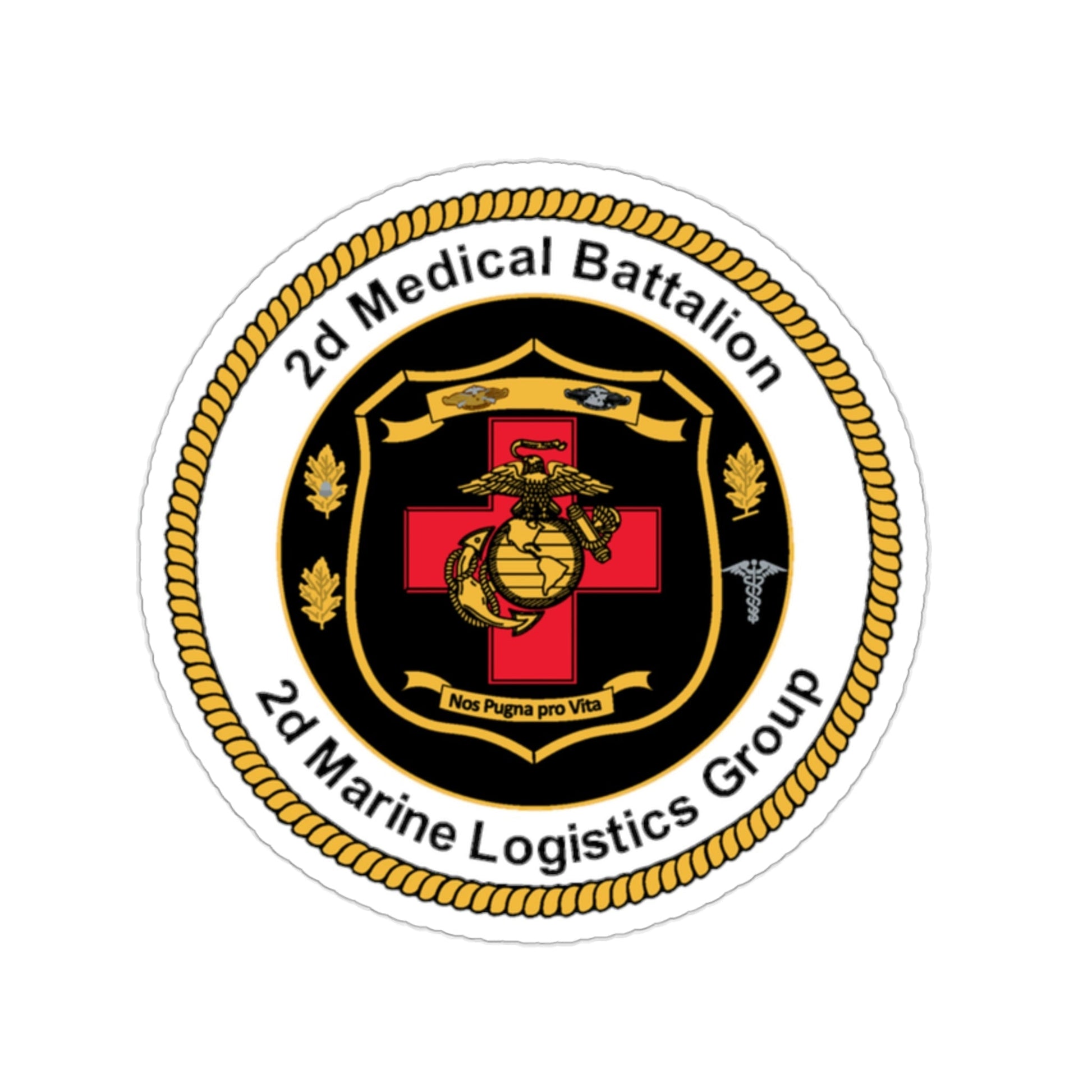 2d Medical Battalion 2d Marine Logistical Group (USMC) STICKER Vinyl Die-Cut Decal-2 Inch-The Sticker Space