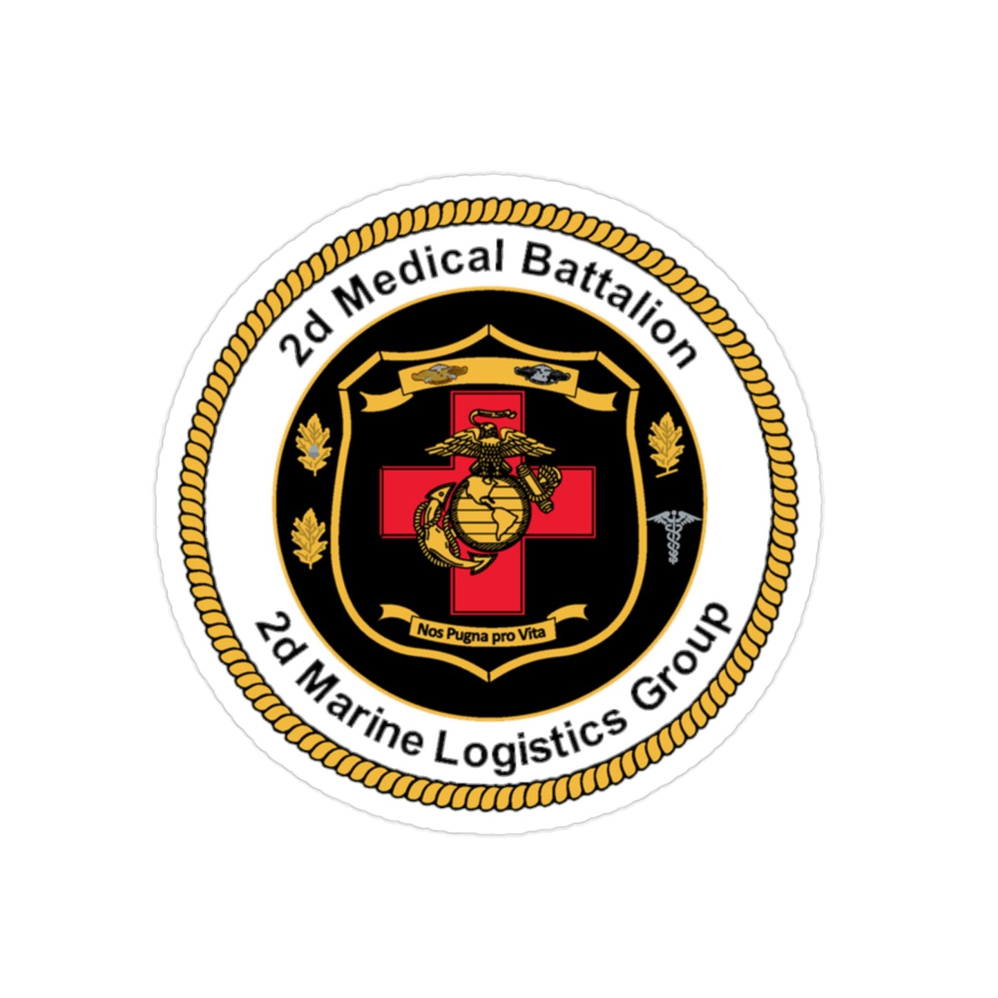 2d Medical Battalion 2d Marine Logistical Group (USMC) Transparent STICKER Die-Cut Vinyl Decal-2 Inch-The Sticker Space