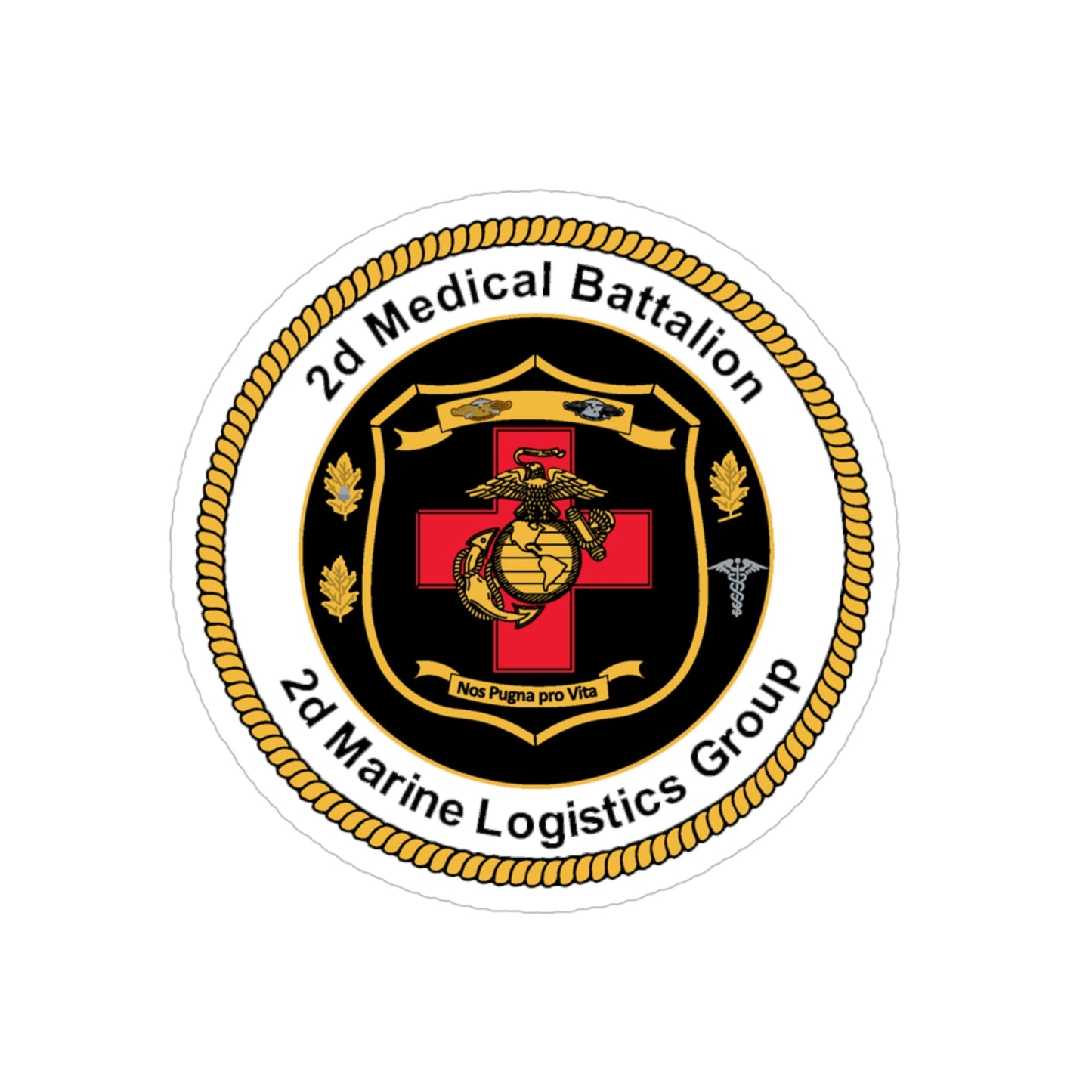 2d Medical Battalion 2d Marine Logistical Group (USMC) Transparent STICKER Die-Cut Vinyl Decal-4 Inch-The Sticker Space