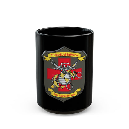 2d Medical Battalion Nos Pugna Pro Vita (USMC) Black Coffee Mug-15oz-The Sticker Space