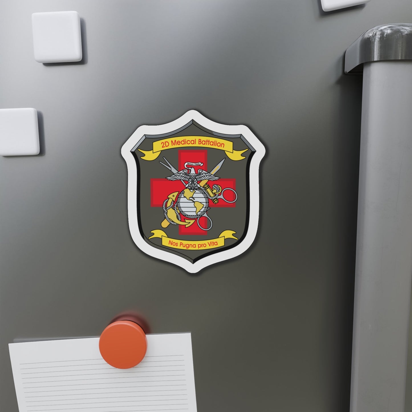2d Medical Battalion Nos Pugna Pro Vita (USMC) Die-Cut Magnet-The Sticker Space