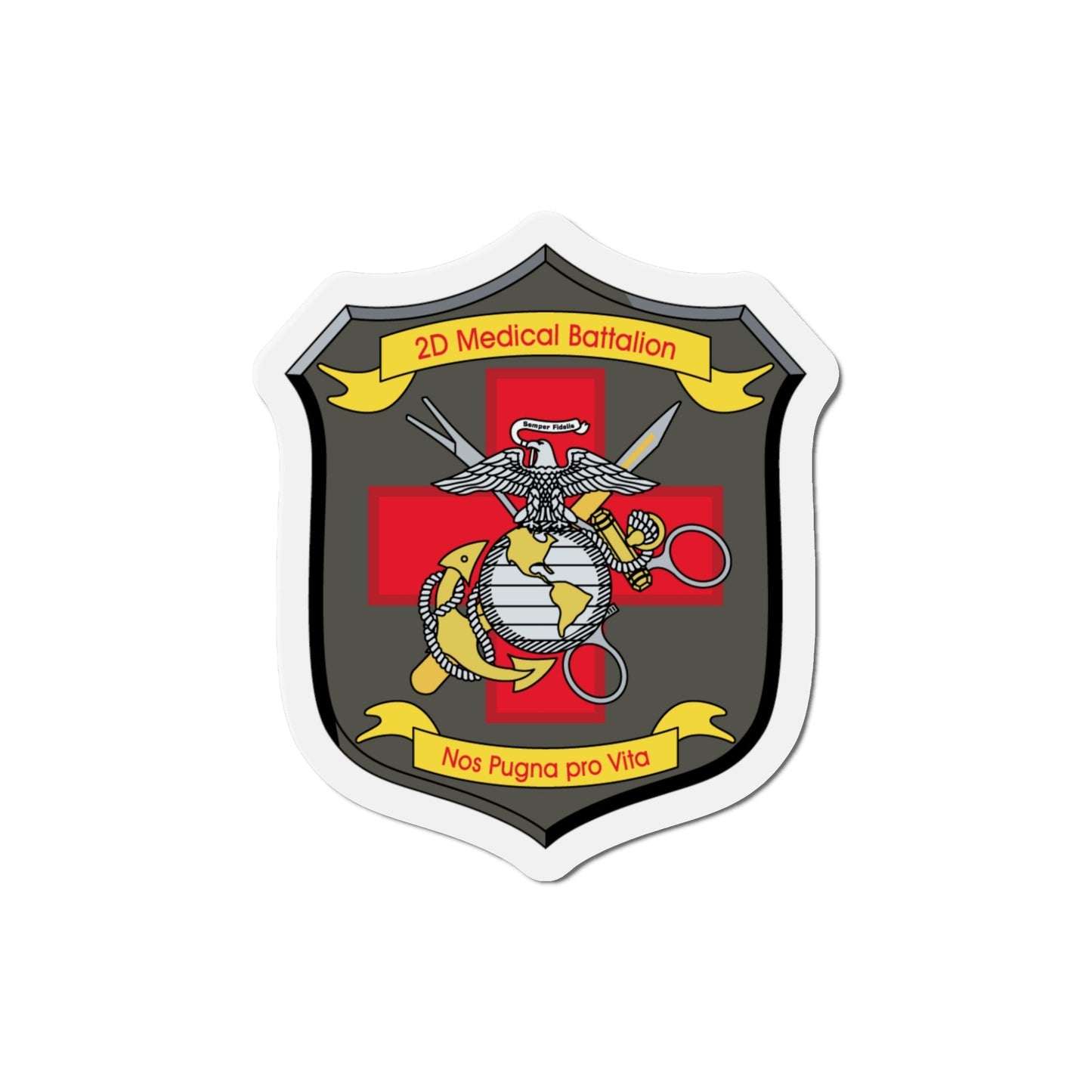 2d Medical Battalion Nos Pugna Pro Vita (USMC) Die-Cut Magnet-5 Inch-The Sticker Space