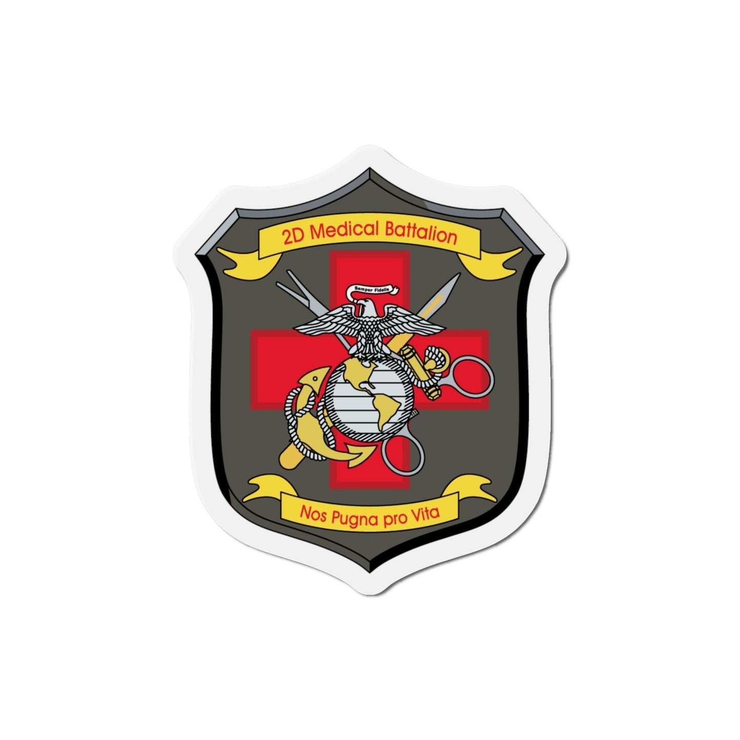 2d Medical Battalion Nos Pugna Pro Vita (USMC) Die-Cut Magnet-6 Inch-The Sticker Space