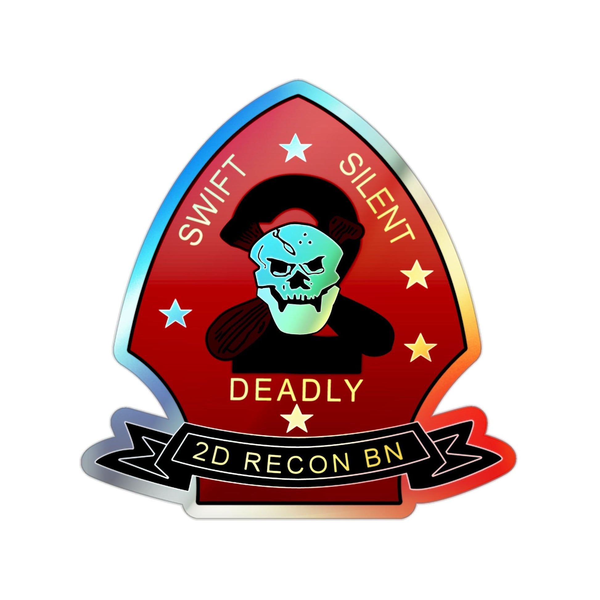 2d Reconnaissance Battalion (USMC) Holographic STICKER Die-Cut Vinyl Decal-2 Inch-The Sticker Space