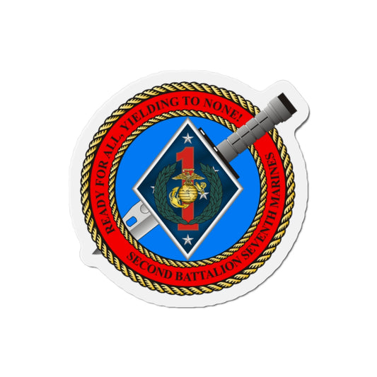 2nd Bat 7th Marines (USMC) Die-Cut Magnet-2 Inch-The Sticker Space
