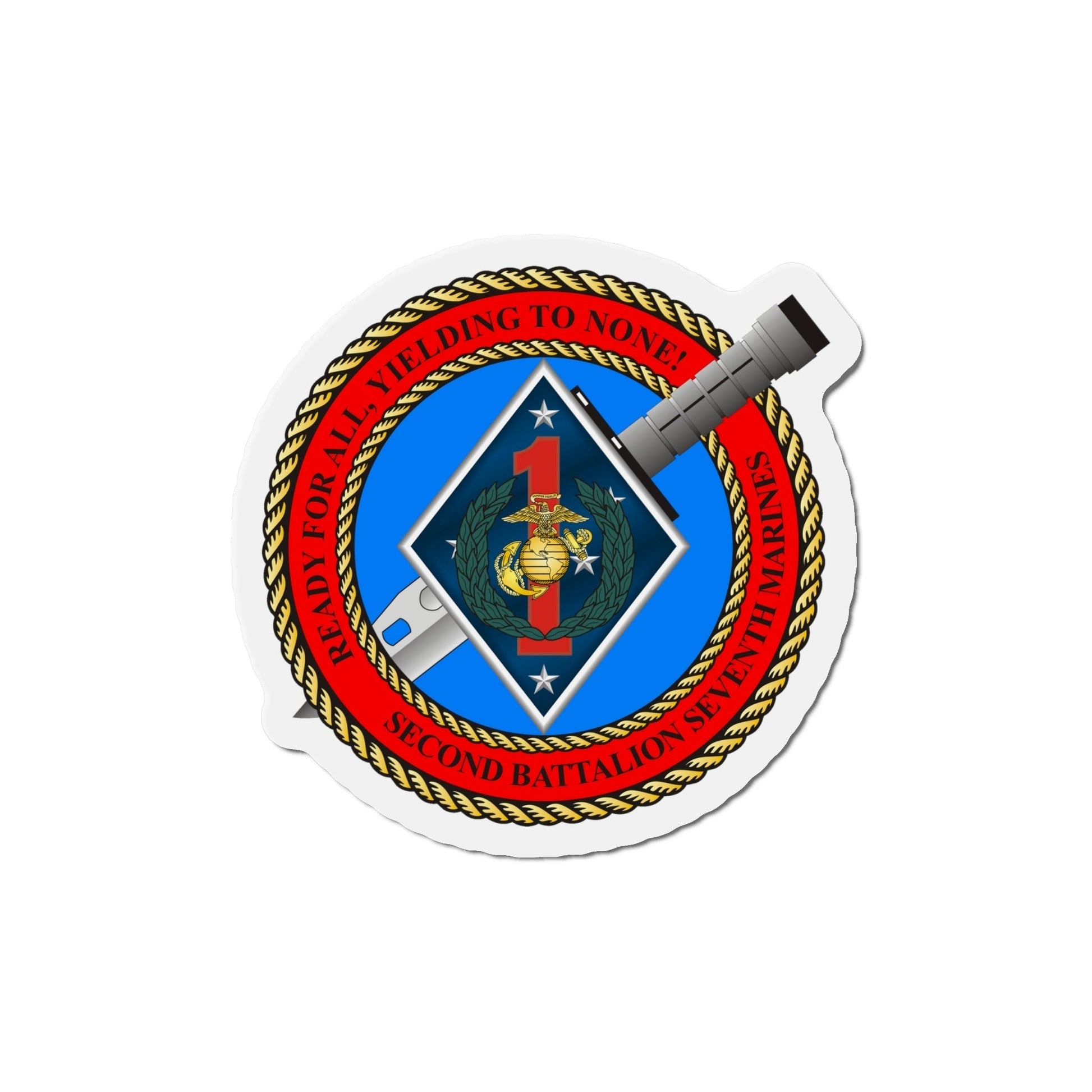 2nd Bat 7th Marines (USMC) Die-Cut Magnet-6 Inch-The Sticker Space