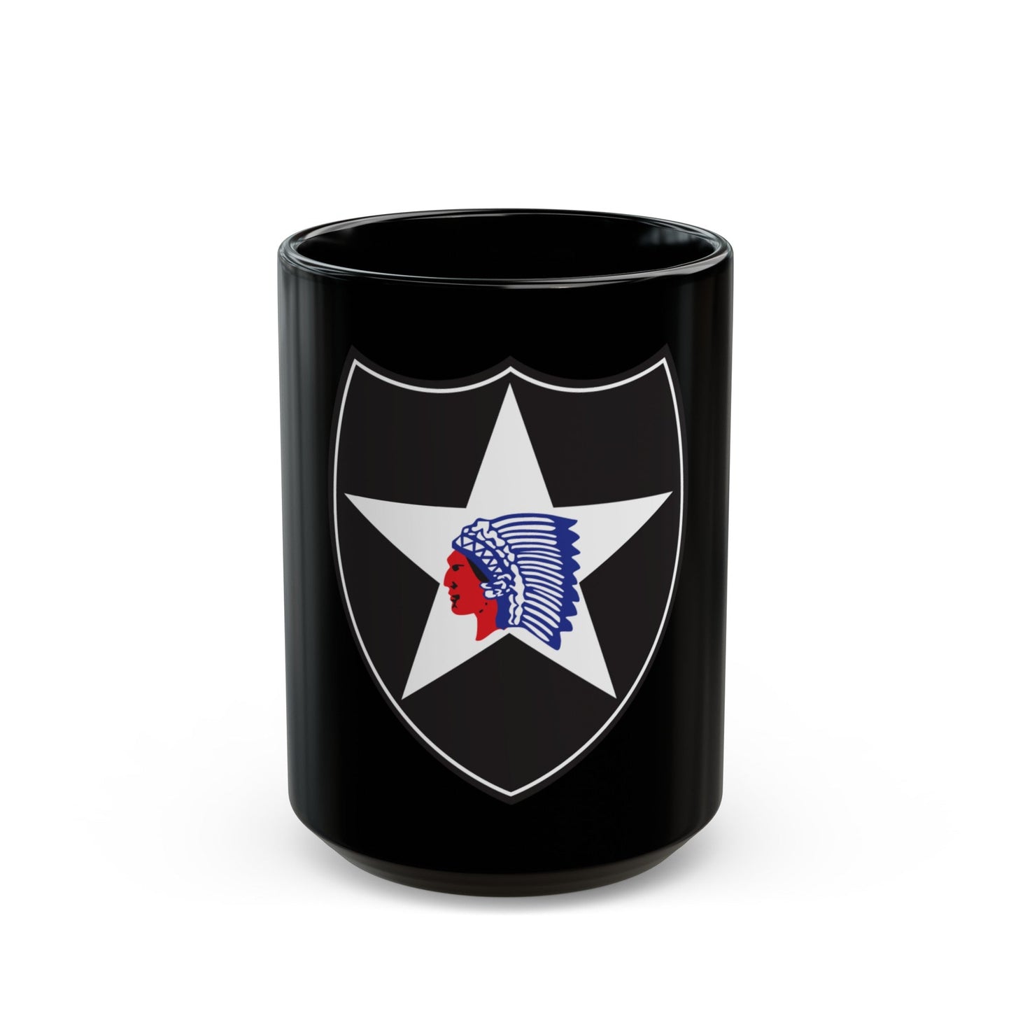 2nd Infantry Division (U.S. Army) Black Coffee Mug-15oz-The Sticker Space