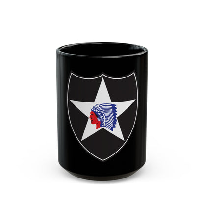 2nd Infantry Division (U.S. Army) Black Coffee Mug-15oz-The Sticker Space