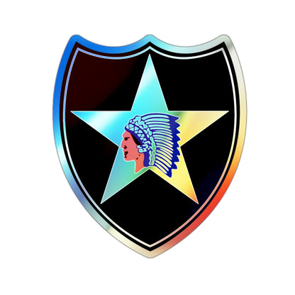 2nd Infantry Division (U.S. Army) Holographic STICKER Die-Cut Vinyl Decal-2 Inch-The Sticker Space