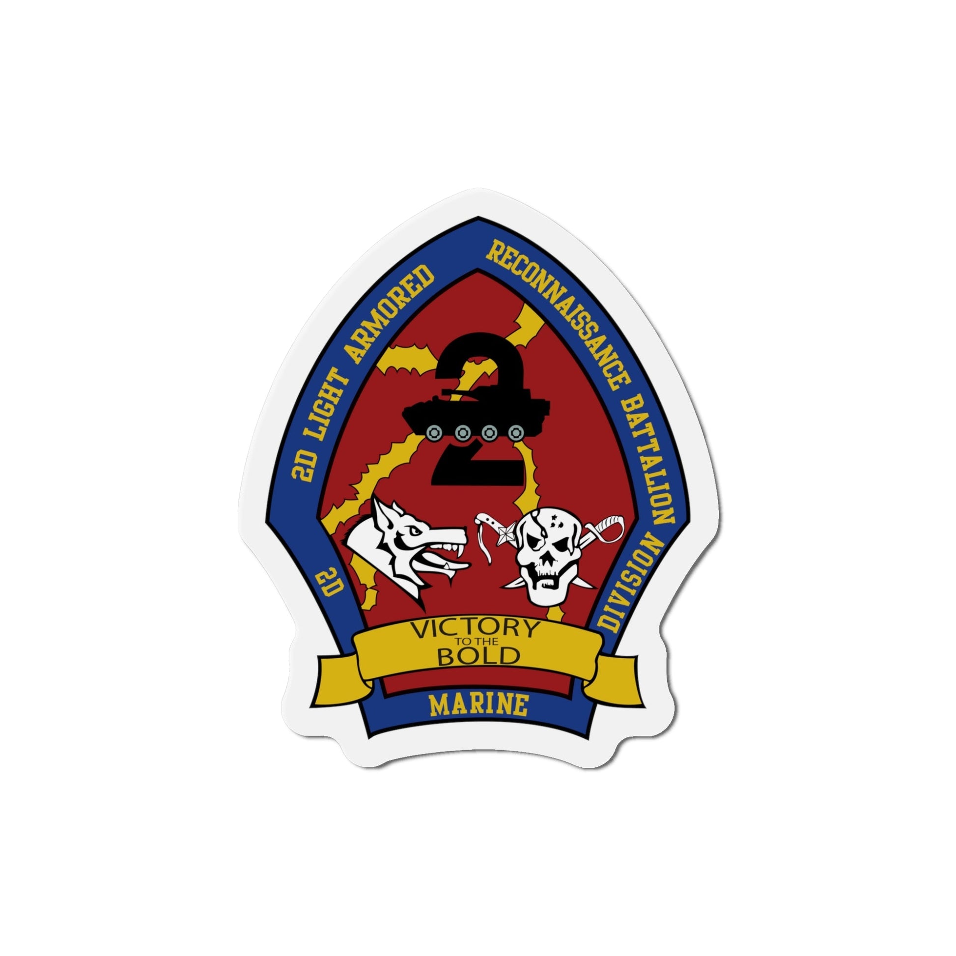 2nd Light Armored Recon Battalion 2nd Marines (USMC) Die-Cut Magnet-5 Inch-The Sticker Space