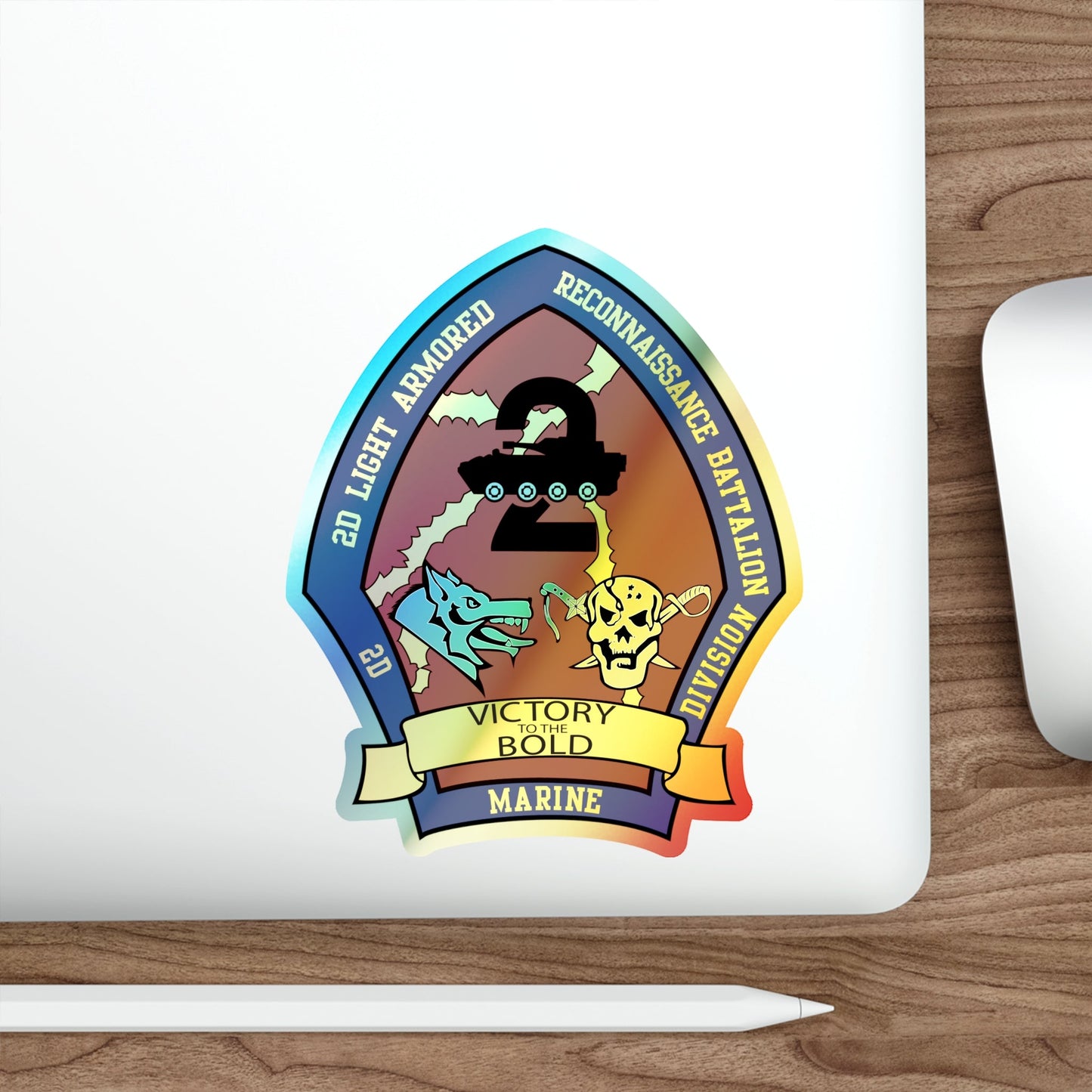 2nd Light Armored Recon Battalion 2nd Marines (USMC) Holographic STICKER Die-Cut Vinyl Decal-The Sticker Space