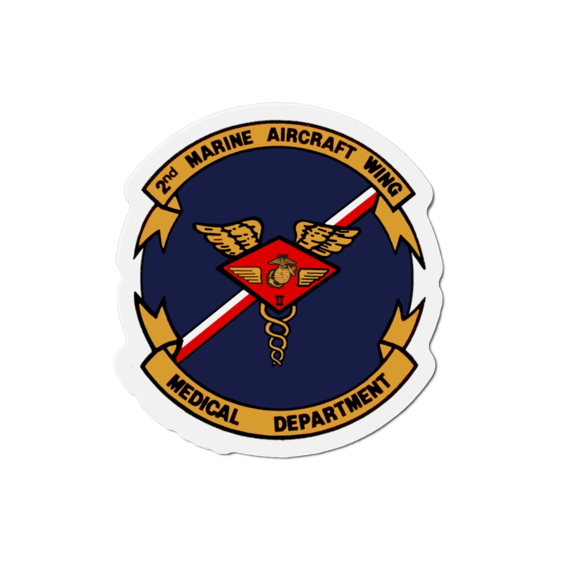 2nd MAW Medical Dept (USMC) Die-Cut Magnet-3 Inch-The Sticker Space