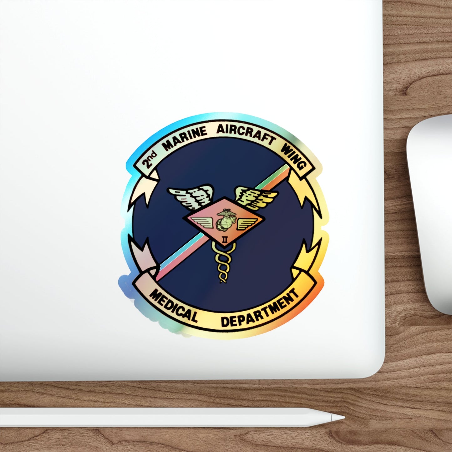 2nd MAW Medical Dept (USMC) Holographic STICKER Die-Cut Vinyl Decal-The Sticker Space