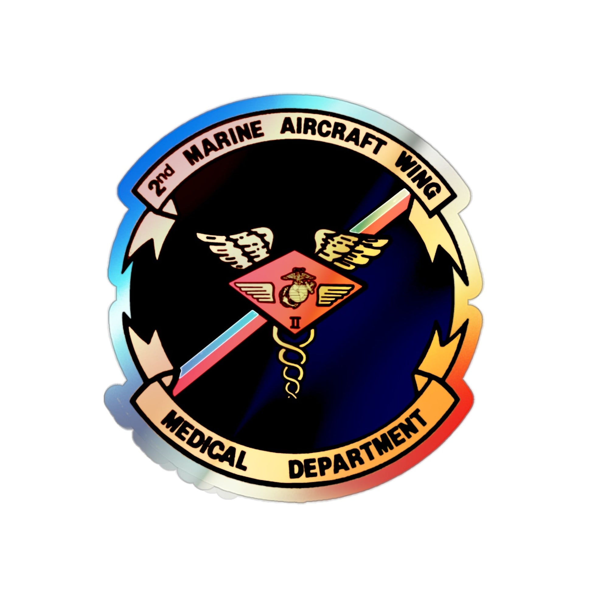 2nd MAW Medical Dept (USMC) Holographic STICKER Die-Cut Vinyl Decal-2 Inch-The Sticker Space