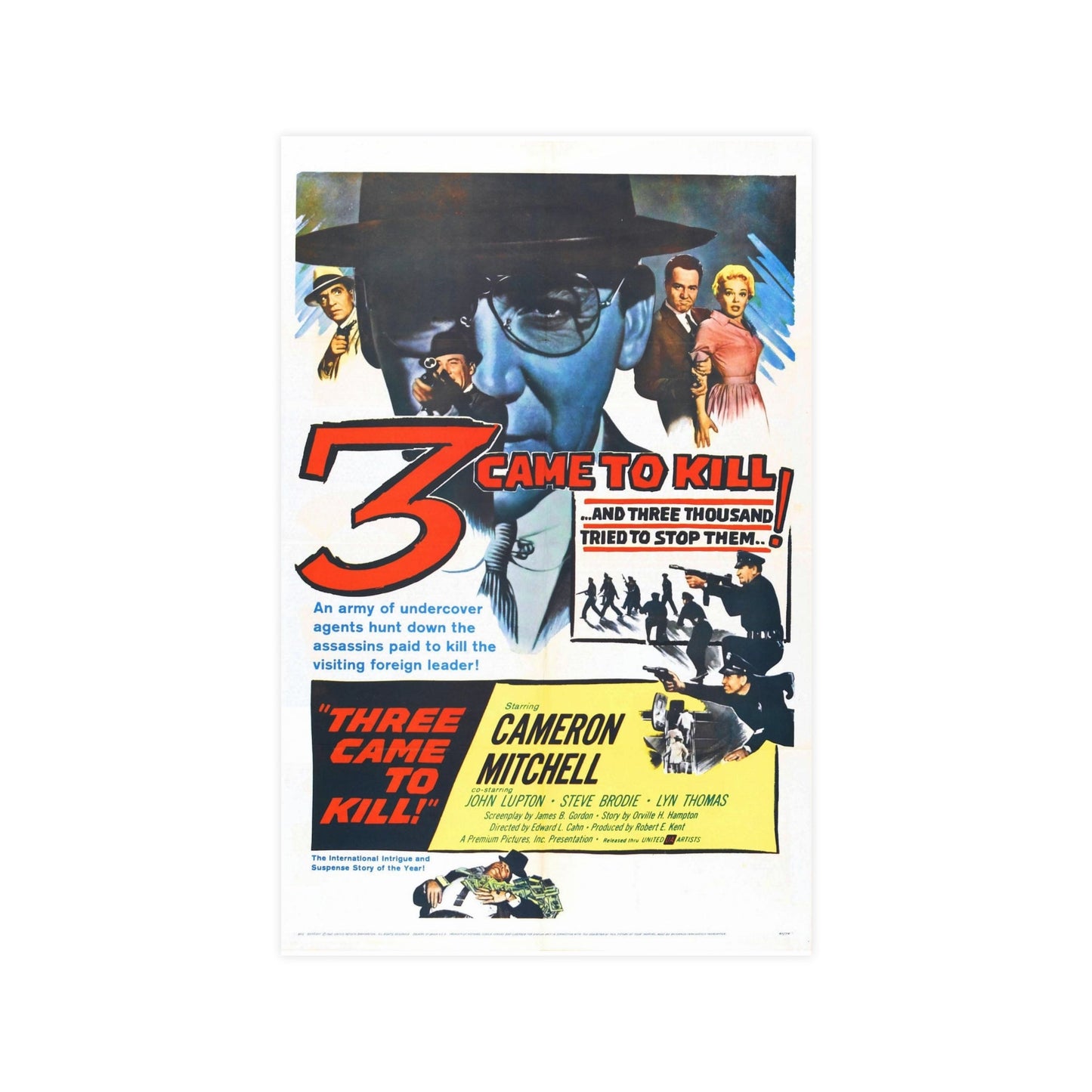 3 CAME TO KILL 1960 - Paper Movie Poster-11″ x 17″ (Vertical)-The Sticker Space