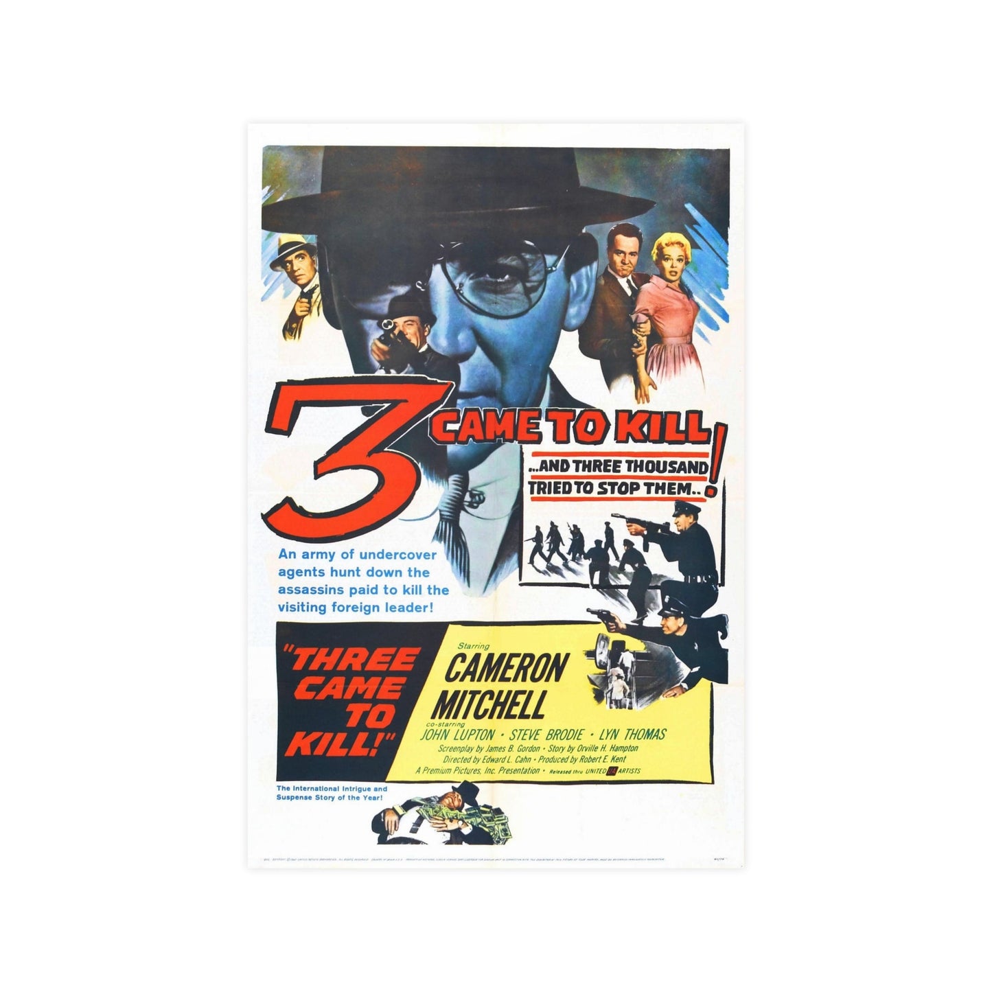 3 CAME TO KILL 1960 - Paper Movie Poster-12″ x 18″ (Vertical)-The Sticker Space