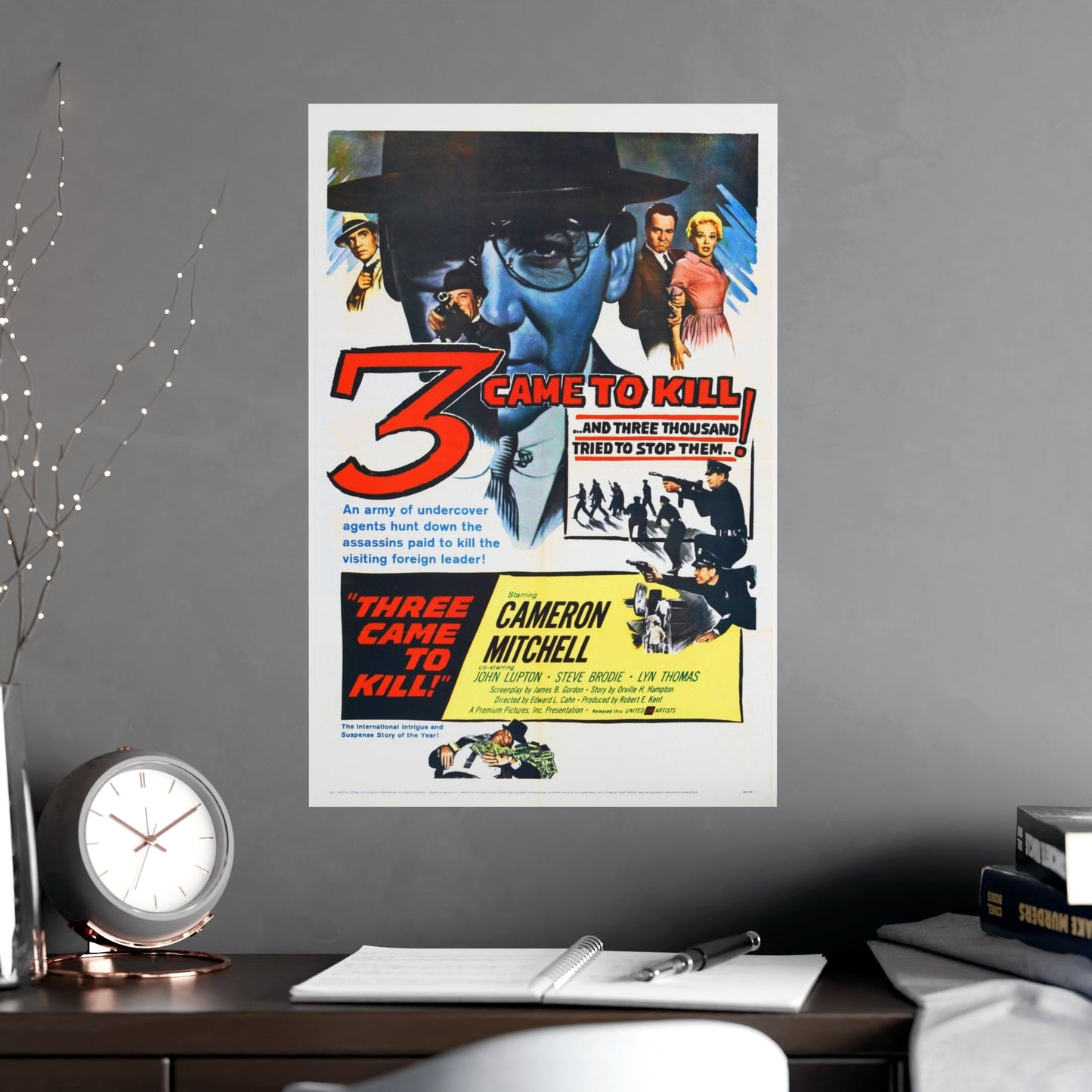 3 CAME TO KILL 1960 - Paper Movie Poster-The Sticker Space