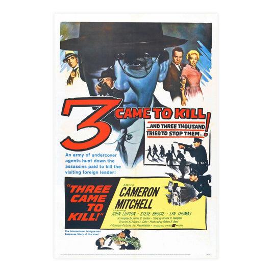 3 CAME TO KILL 1960 - Paper Movie Poster-24″ x 36″ (Vertical)-The Sticker Space
