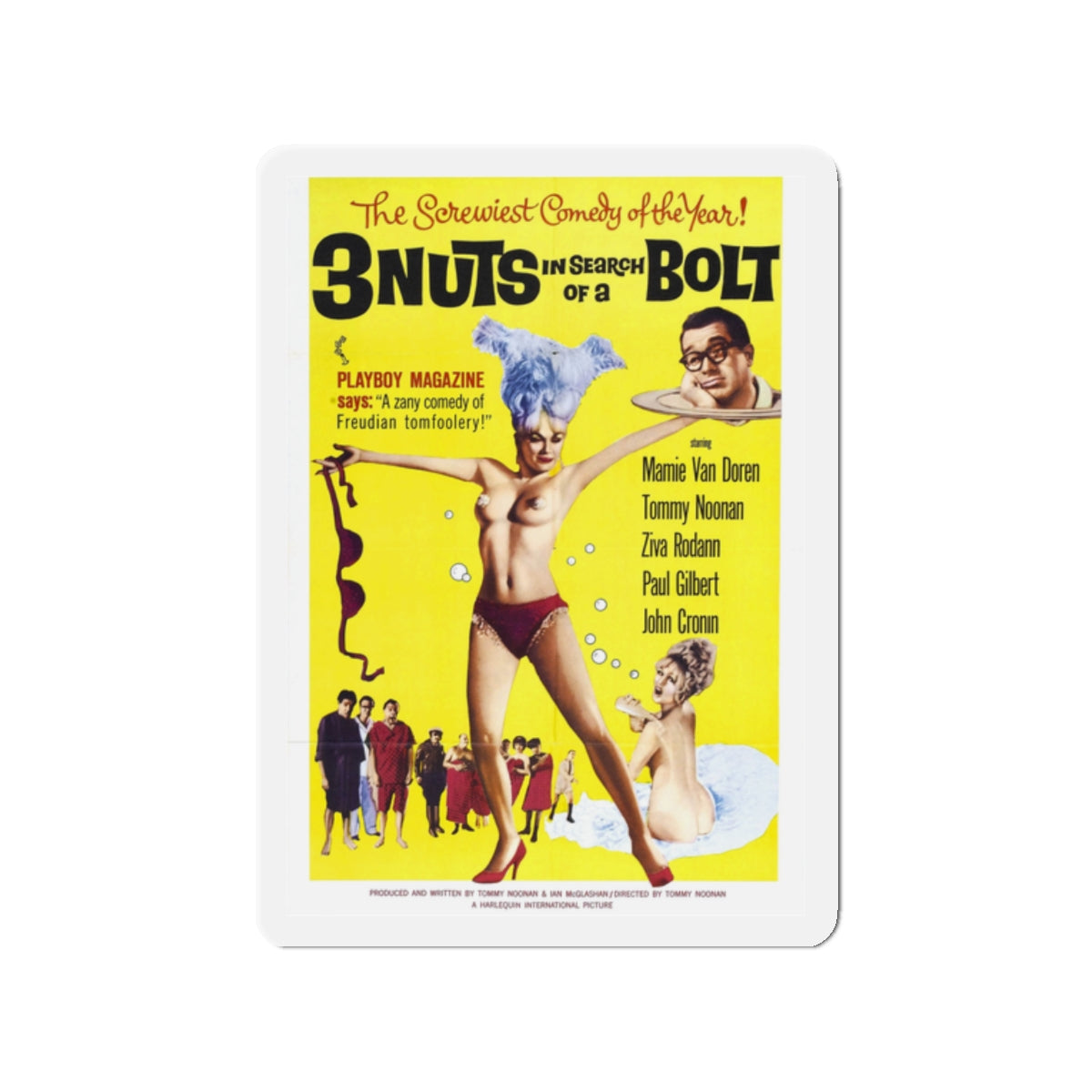 3 NUTS IN SEARCH OF A BOLT 1964 Movie Poster - Die-Cut Magnet-2" x 2"-The Sticker Space
