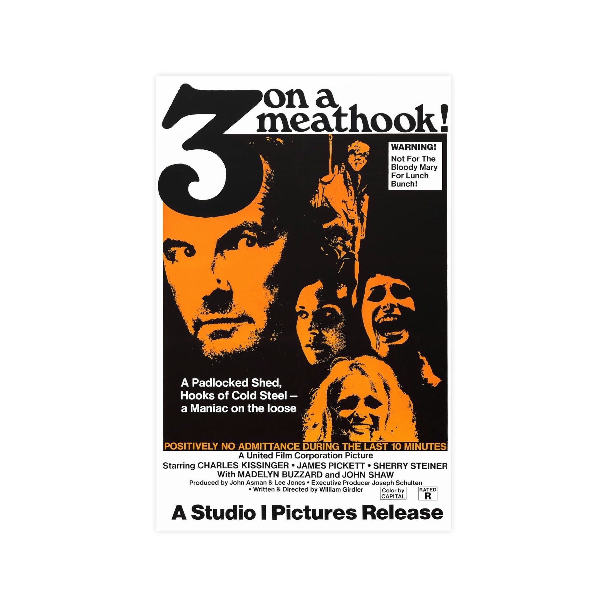 3 ON A MEATHOOK! 1972 - Paper Movie Poster-11″ x 17″ (Vertical)-The Sticker Space
