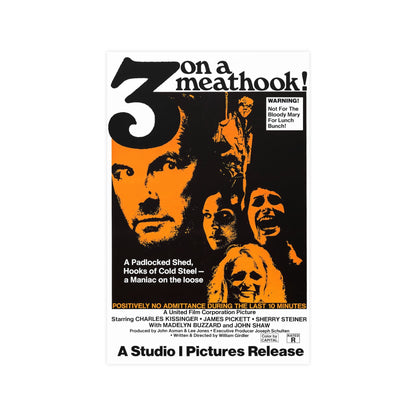 3 ON A MEATHOOK! 1972 - Paper Movie Poster-11″ x 17″ (Vertical)-The Sticker Space