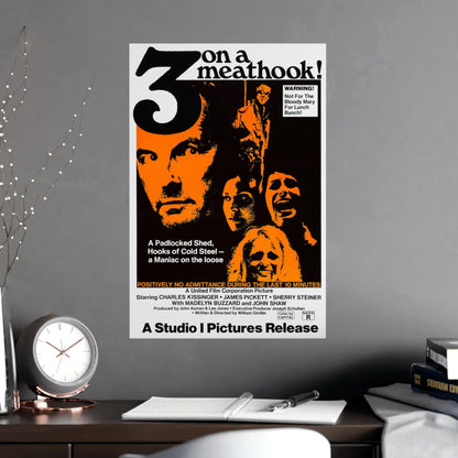 3 ON A MEATHOOK! 1972 - Paper Movie Poster-The Sticker Space